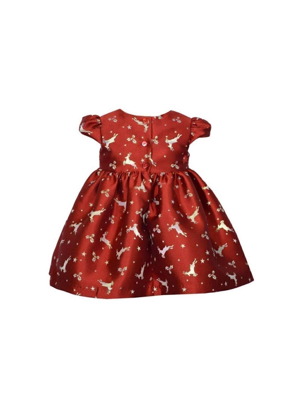 Short Sleeve ReindeerJacquard Party Dress - Picture 2 of 2